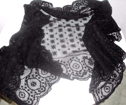 Antico scialle pizzo - antico,